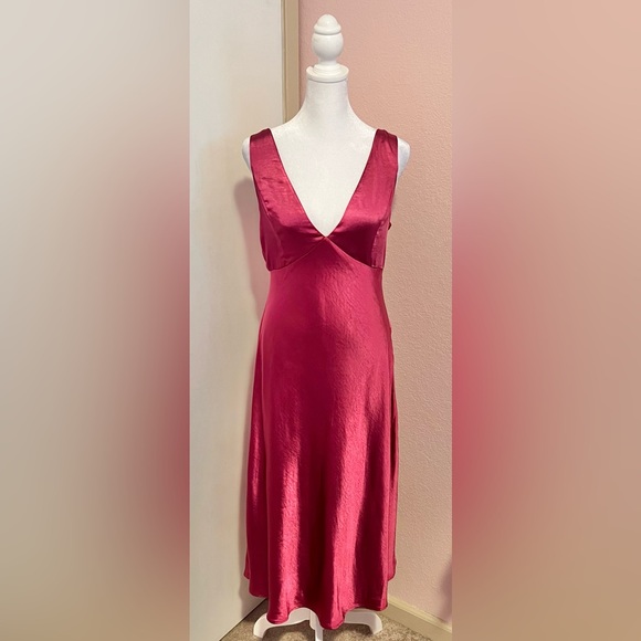 Lulus Incredible Love Magenta Satin Cowl Back Midi Slip Dress - Picture 7 of 16